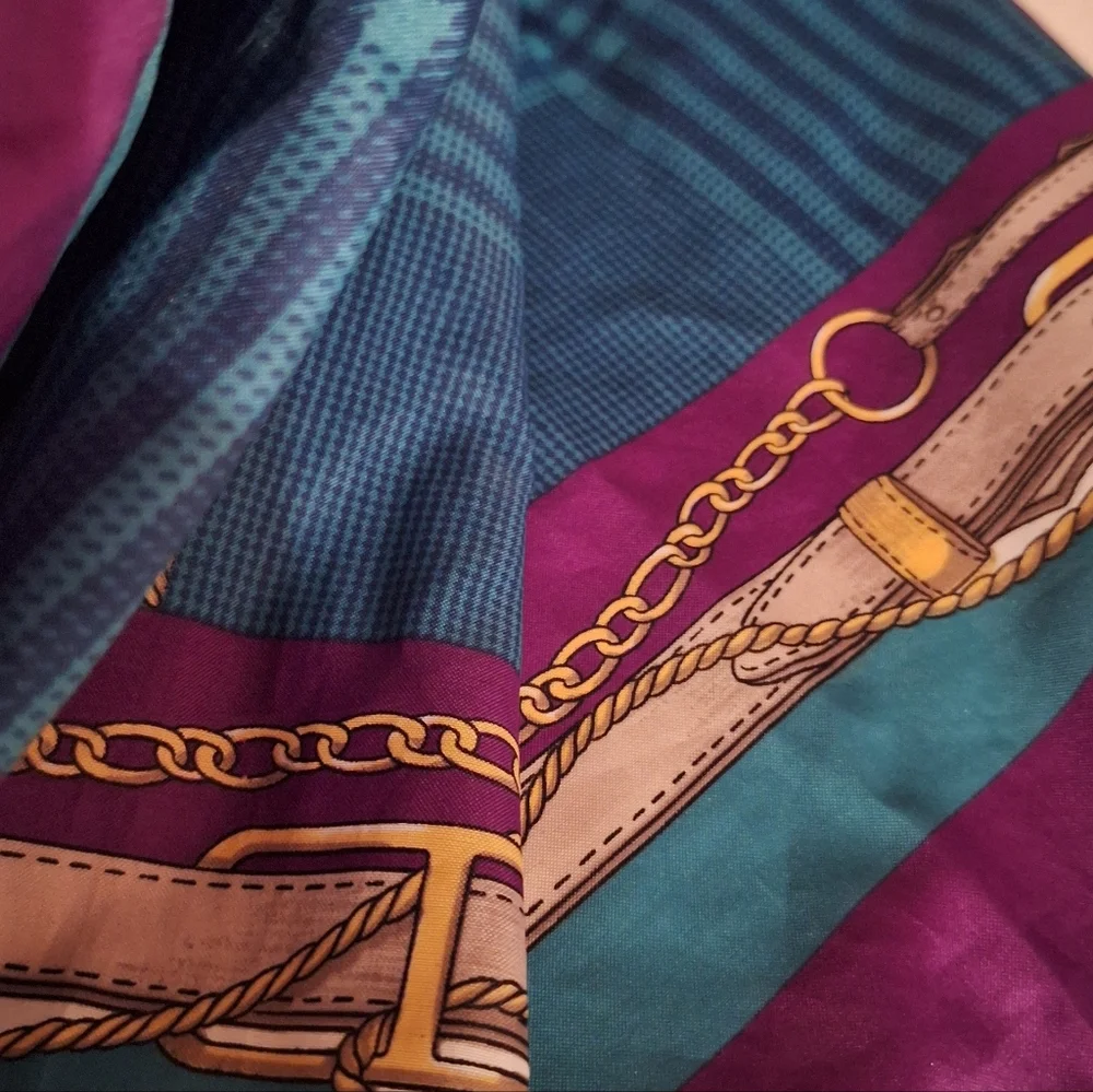 Vintage Glentex Italy 100% Polyester Geometric Belts & Chainlink Rope Scarf